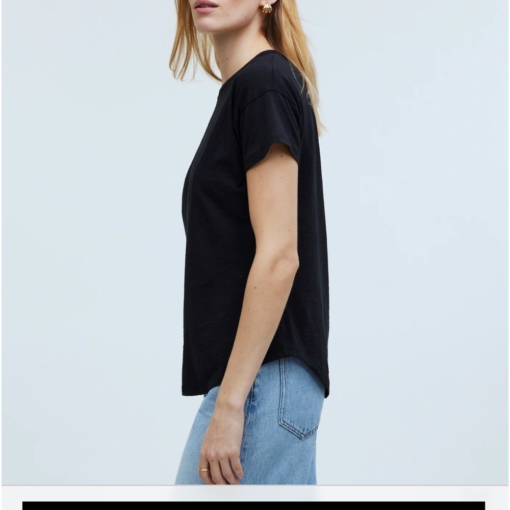 Madewell Black Slub Cotton Dolman Sleeve Tee XS - Picture 2 of 9